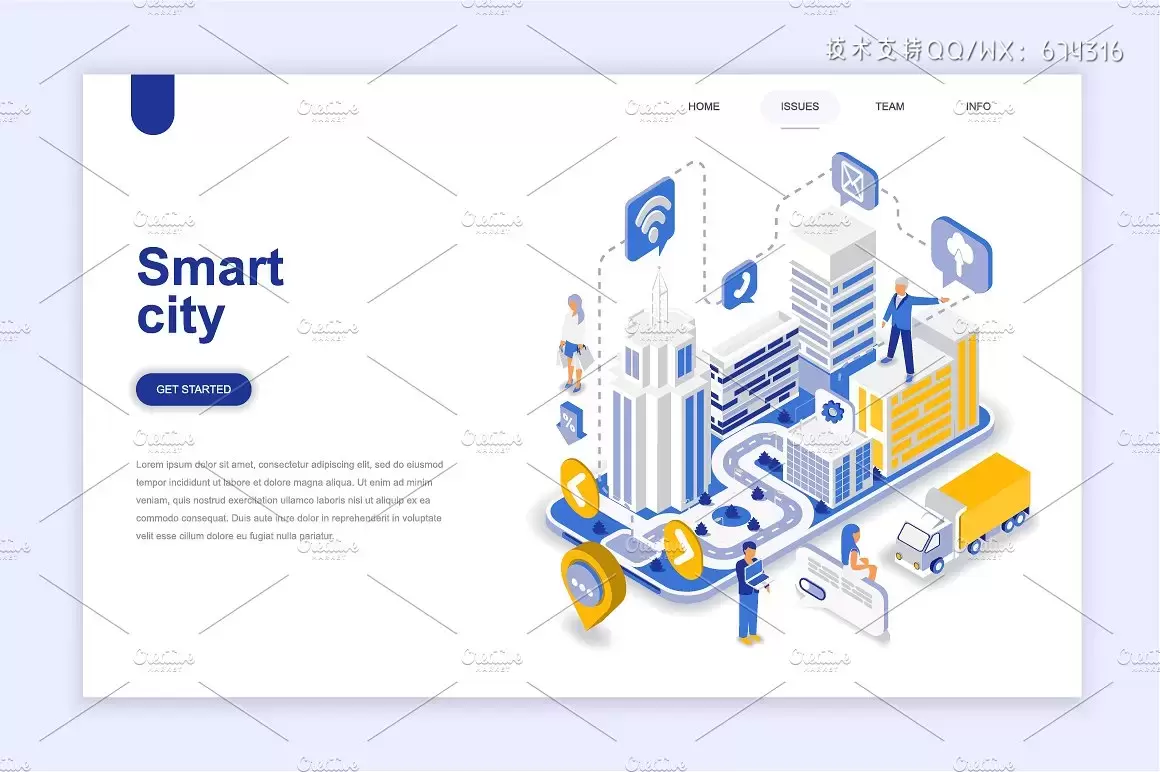 现代网站着陆页等距概念插图集 Landing Page Templates插图13