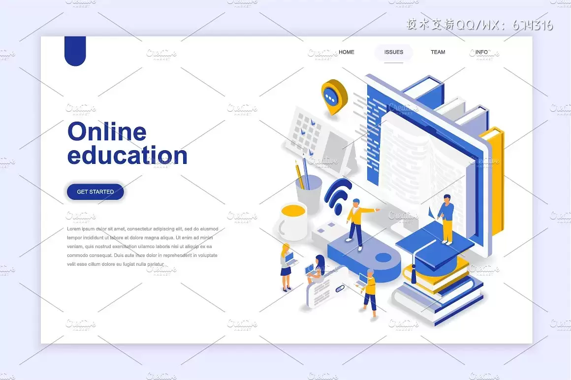 现代网站着陆页等距概念插图集 Landing Page Templates插图17