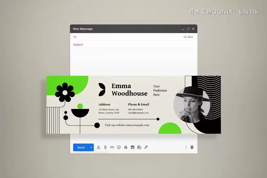 高品质的时尚高端电子签名邮件banner海报设计模板-AI, PSD, XD插图1