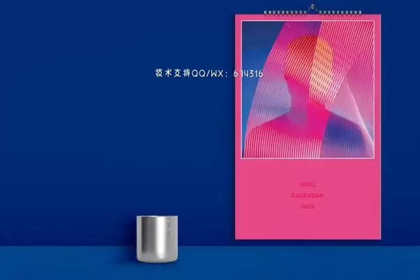 高品质的2022年粉色配色台历挂历日历设计模板免费下载