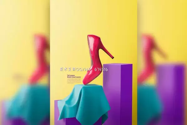 时尚高跟鞋电商广告海报视觉设计模板 (psd)免费下载