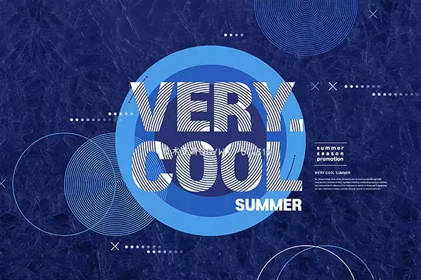 创意深蓝色夏季主题海报设计模板 (psd)免费下载