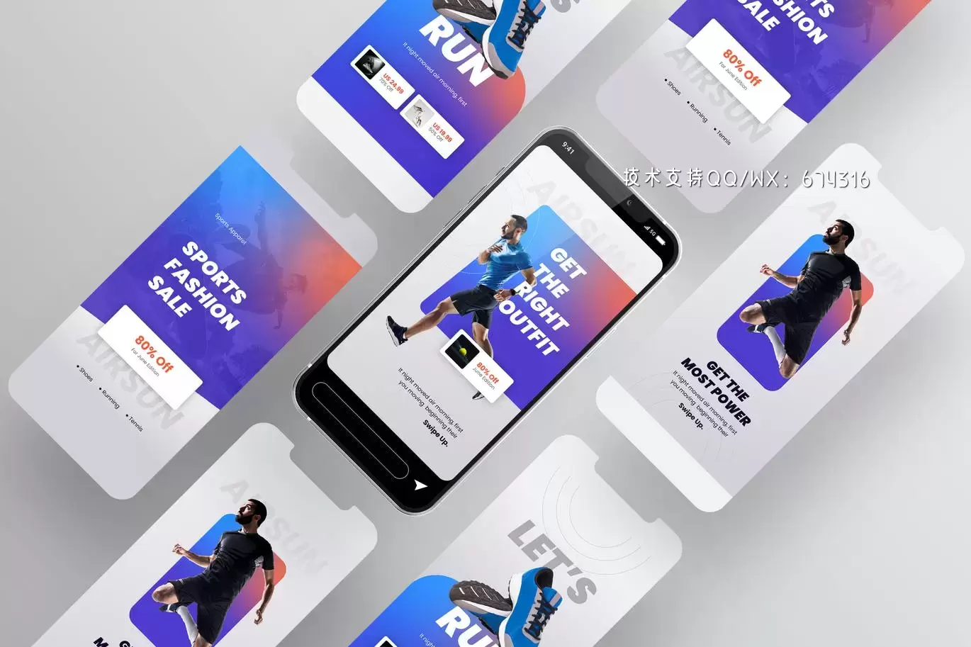 时尚高端运动风格的高品质Instagram社交媒体banner海报设计模板集合插图