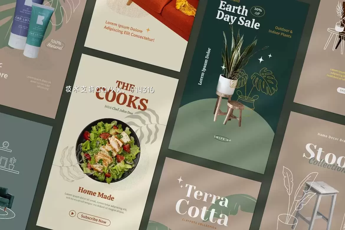 时尚高端优雅春季夏季Instagram社交媒体banner海报设计模板-AI，PSD插图6