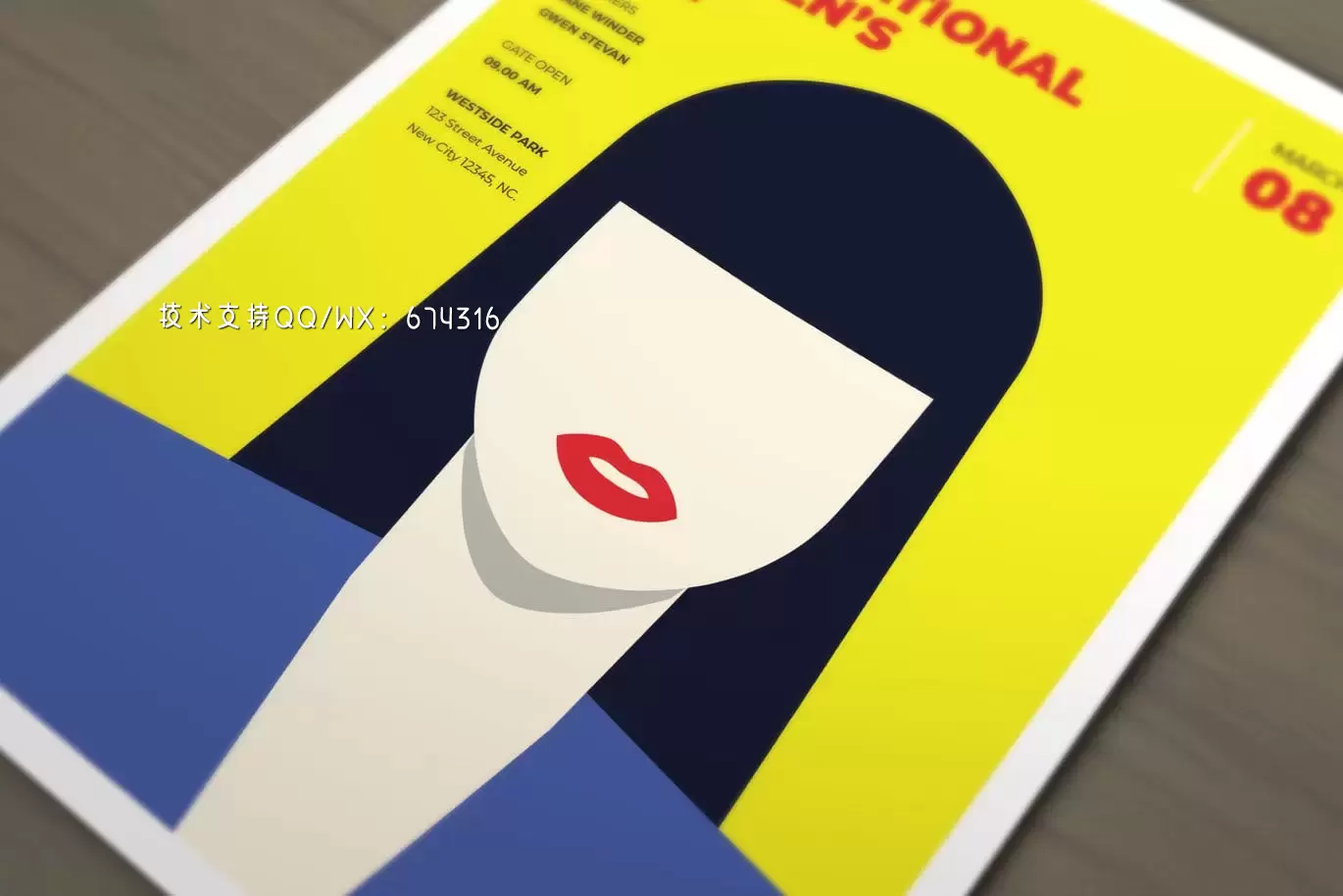高端艺术个性三八妇女节海报宣传单矢量插画设计模板集合-AI，PSD插图4