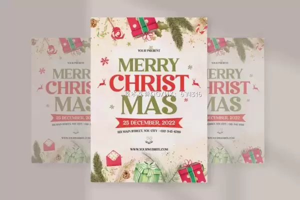 圣诞活动海报传单模板 (PSD)免费下载