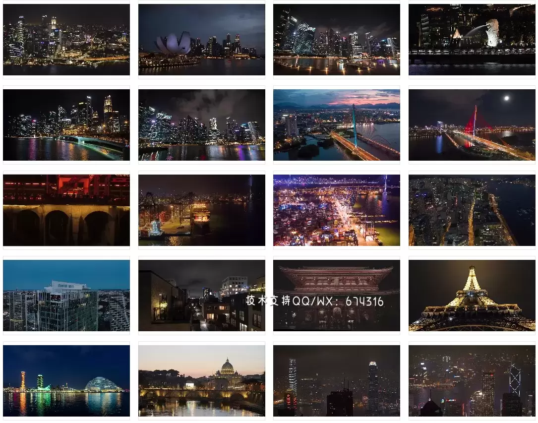 620+套城市夜景夜情感剪辑城市航拍短视频素材打包插图4