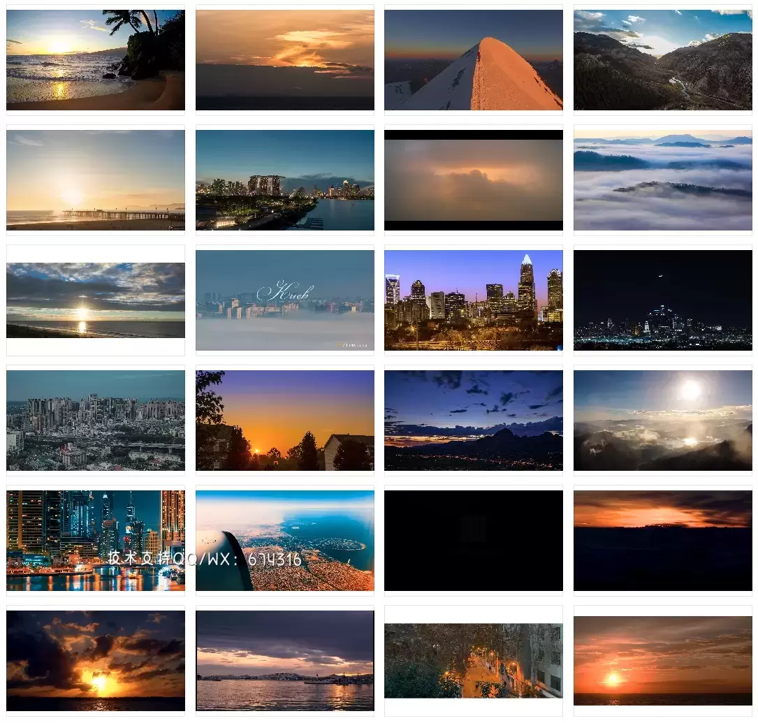 54个+城市日转夜日出日落风景延时摄影短视频素材打包插图2