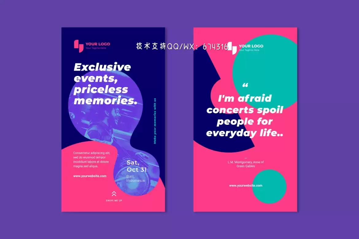 时尚高端音乐节Instagram社交媒体banner艺术海报设计模板-AI，PSD插图1