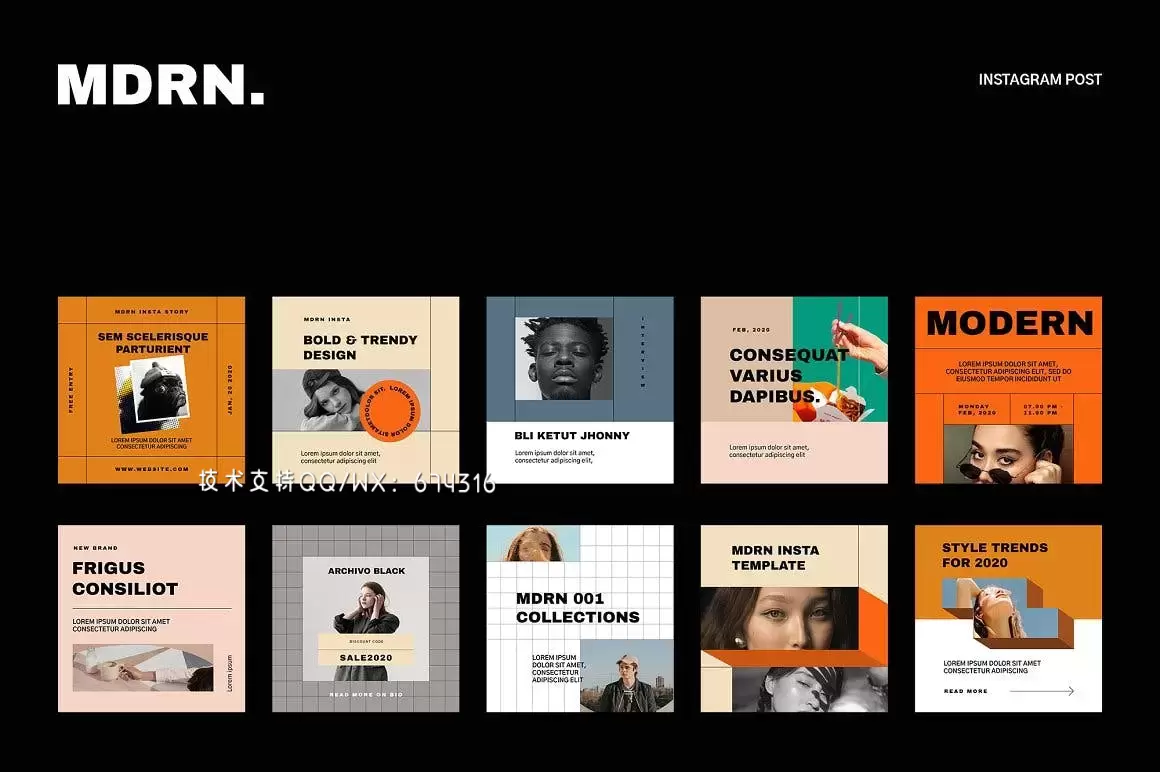 时尚高端流行风格的Instagram社交媒体banner海报设计模板集合-PSD插图2
