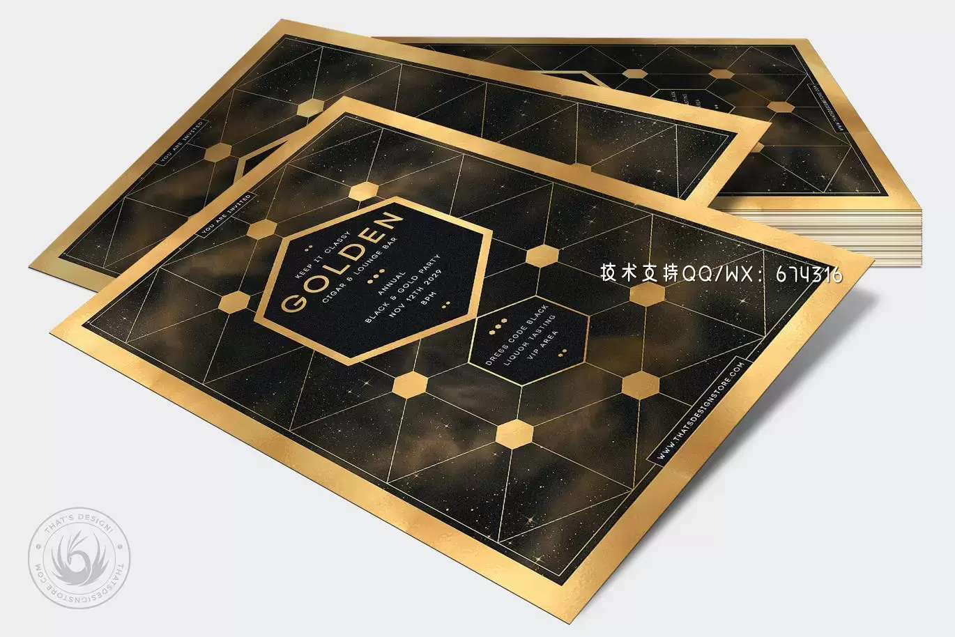 高品质的时尚高端房地产土豪金黑金质感宣传单海报设计模板-PSD插图3