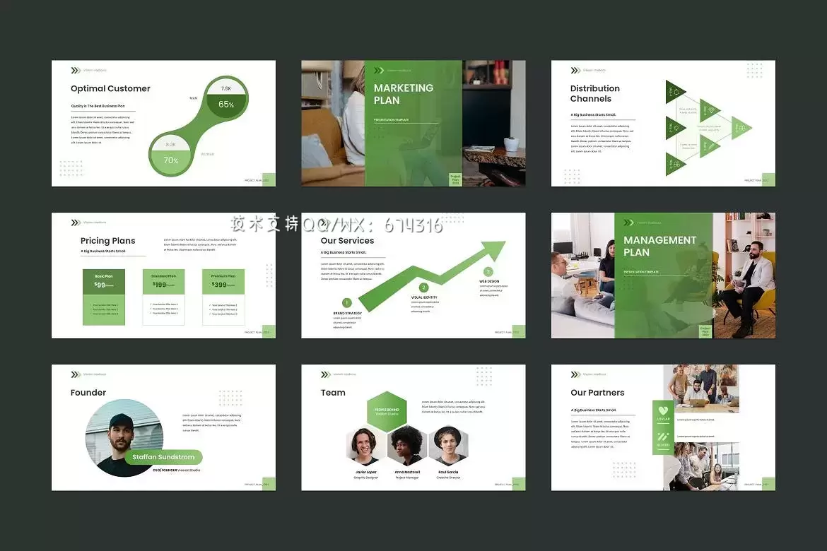 🔴简约时尚高端专业的商务商业计划powerpoint幻灯片演示模板（pptx）插图2