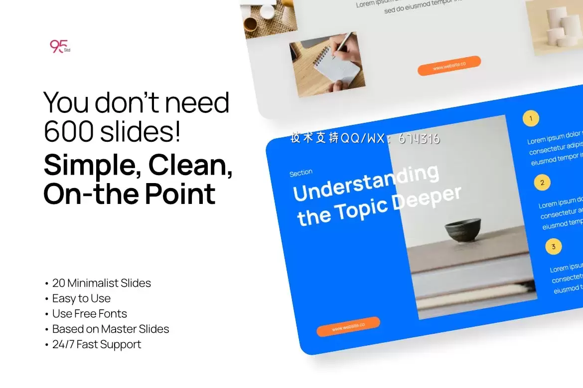 🔴清新时尚高端配色的高品质教育培训powerpoint幻灯片演示模板（pptx）插图1