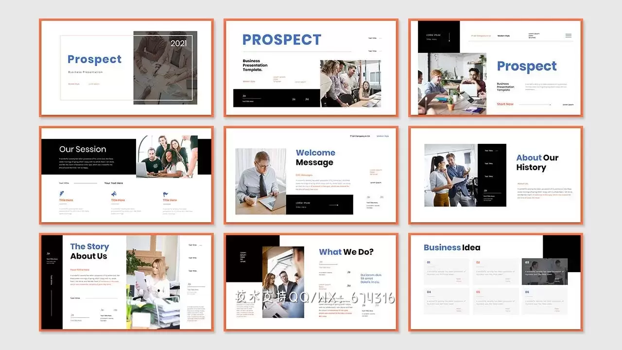 🔴前景业务演示文稿的PowerPoint幻灯片演示模板（pptx）插图1