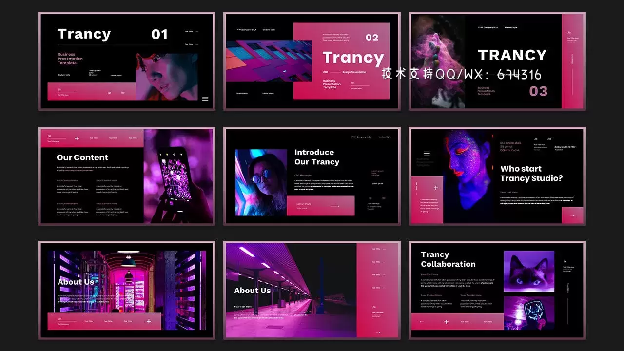 🔴时尚高端配色的高品质商业商务演示powerpoint幻灯片演示模板（pptx）插图1