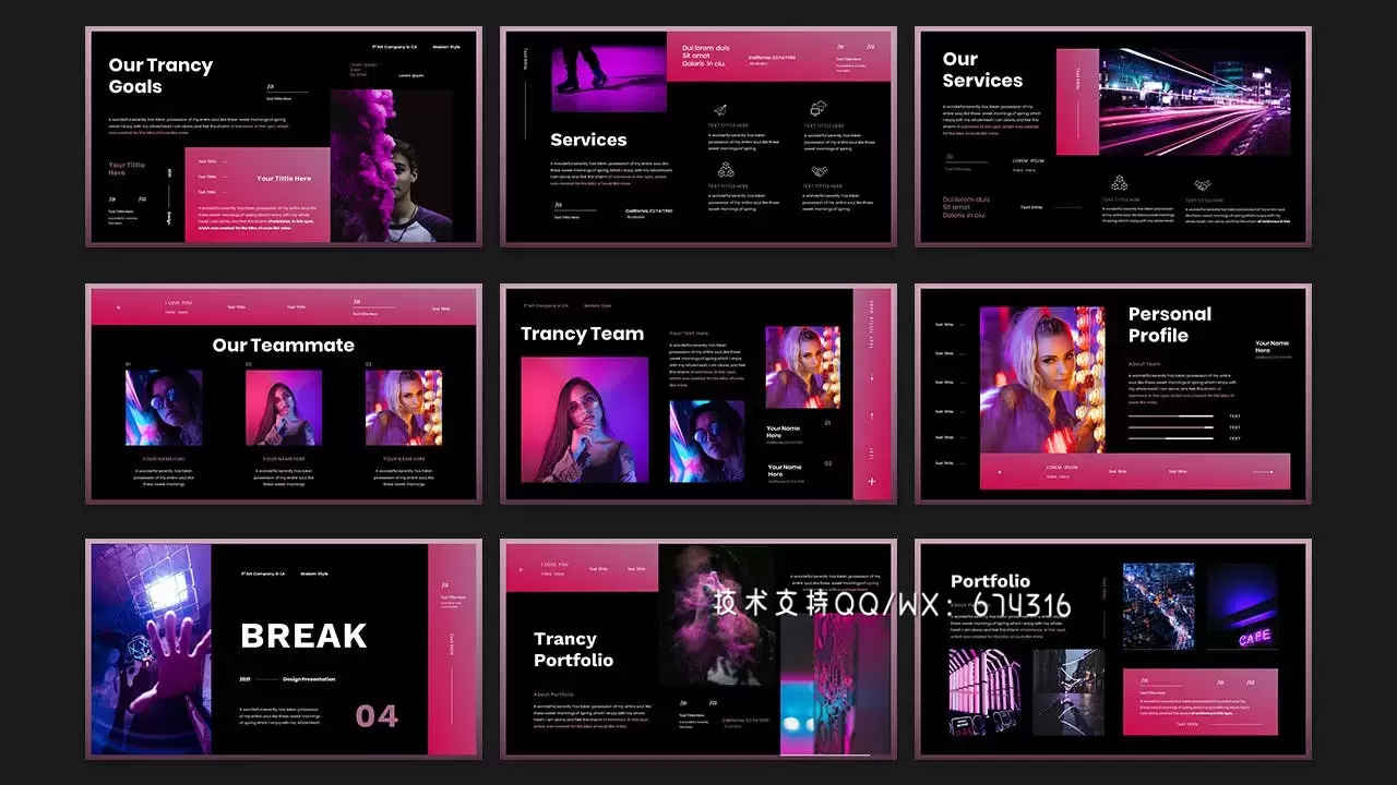 🔴时尚高端配色的高品质商业商务演示powerpoint幻灯片演示模板（pptx）插图2