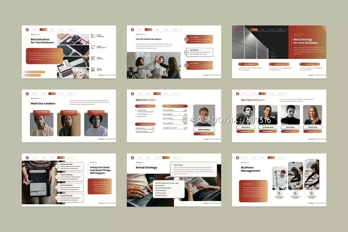 🔴时尚高端专业的高品质多用途powerpoint幻灯片演示模板（pptx）插图3