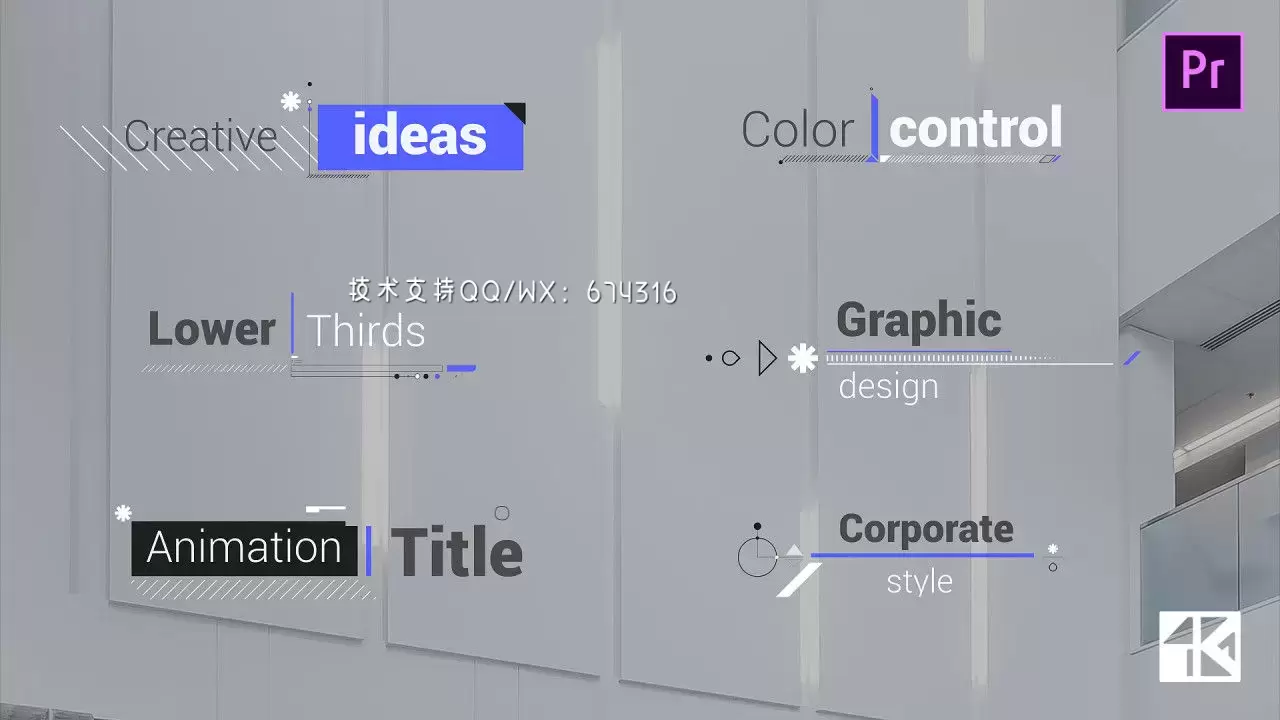 独特创意动态动画企业标题pr模板Titles Corporate V.3视频下载（含音频）