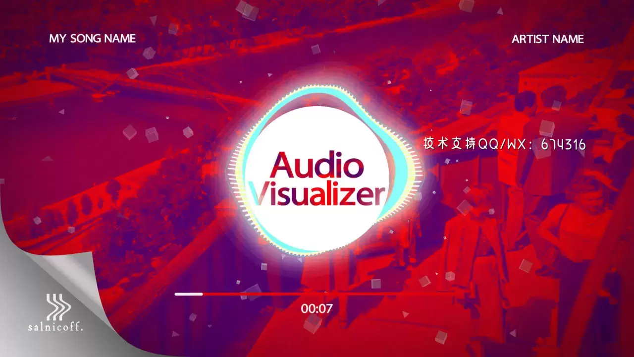 音频可视化器时尚LOGO标志展示AE模板视频下载插图