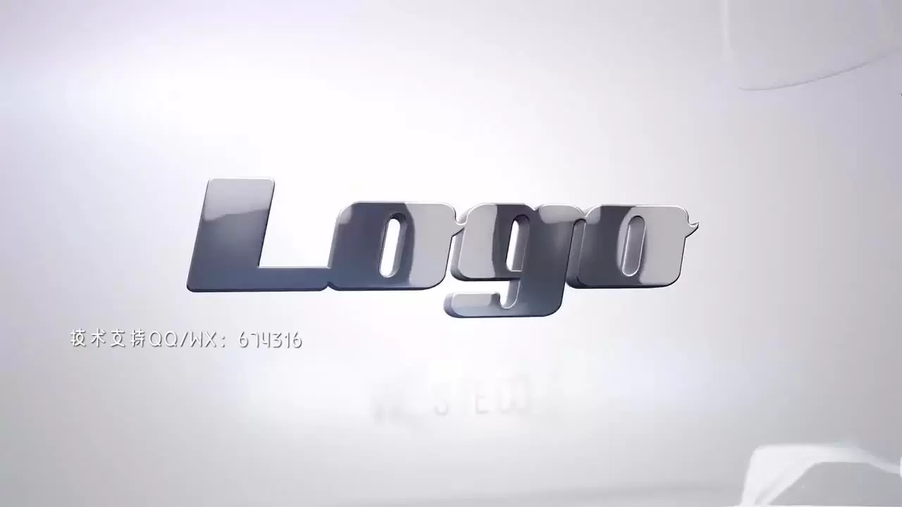 玻璃简单LOGO标志AE模板视频下载插图