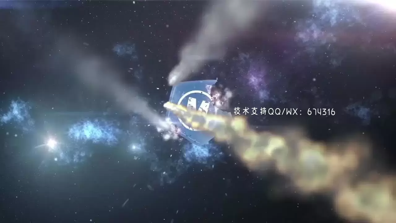 太空彗星击中摧毁效果Logo标题AE模板视频下载
