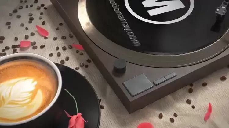 带有3D咖啡杯和转盘的LOGO标志展示ae模板视频下载插图