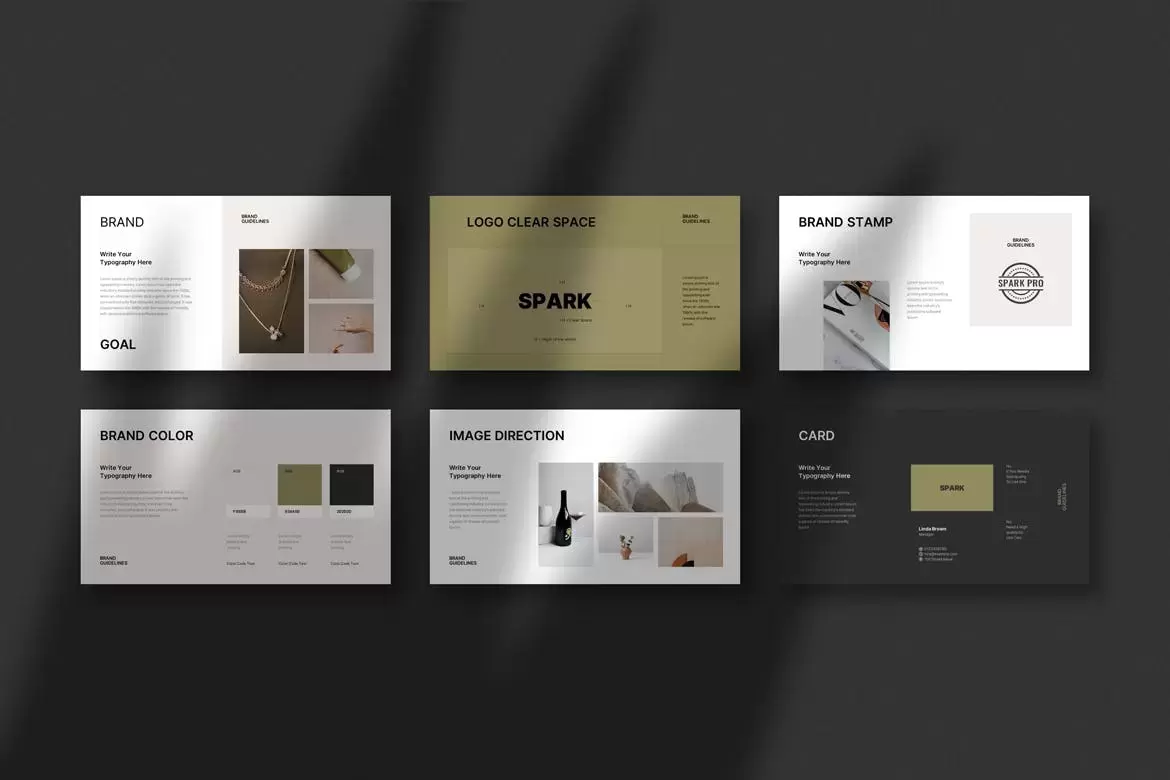 时尚高端专业的高品质品牌手册指南VI设计powerpoint幻灯片演示模板（pptx）插图4