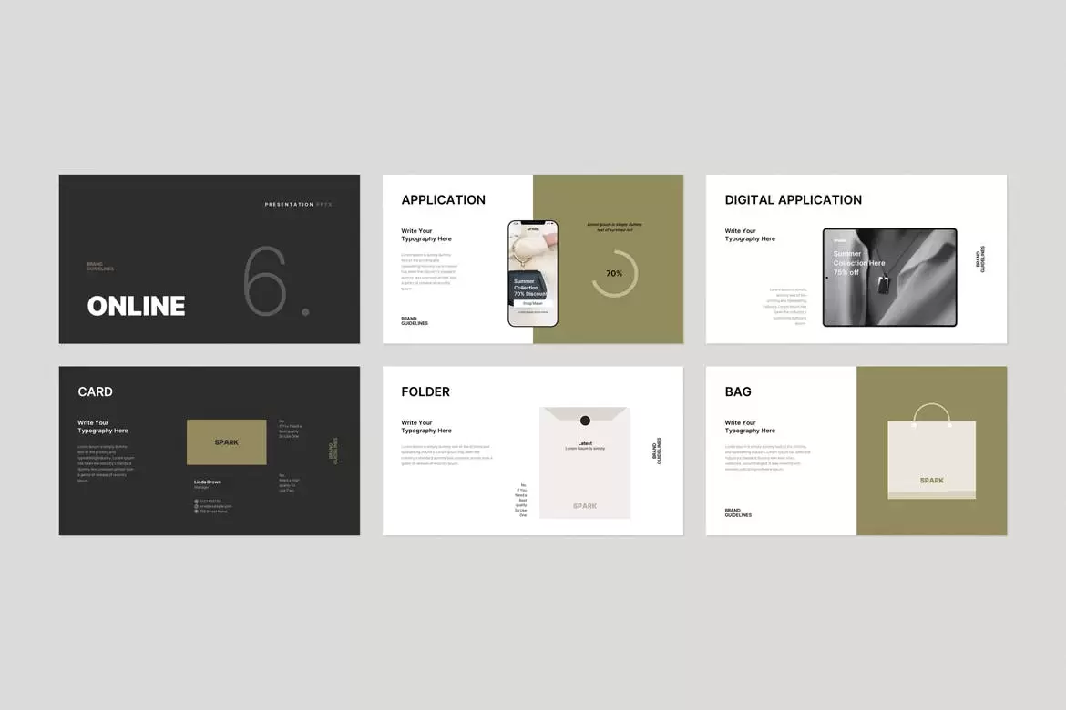 时尚高端专业的高品质品牌手册指南VI设计powerpoint幻灯片演示模板（pptx）插图2