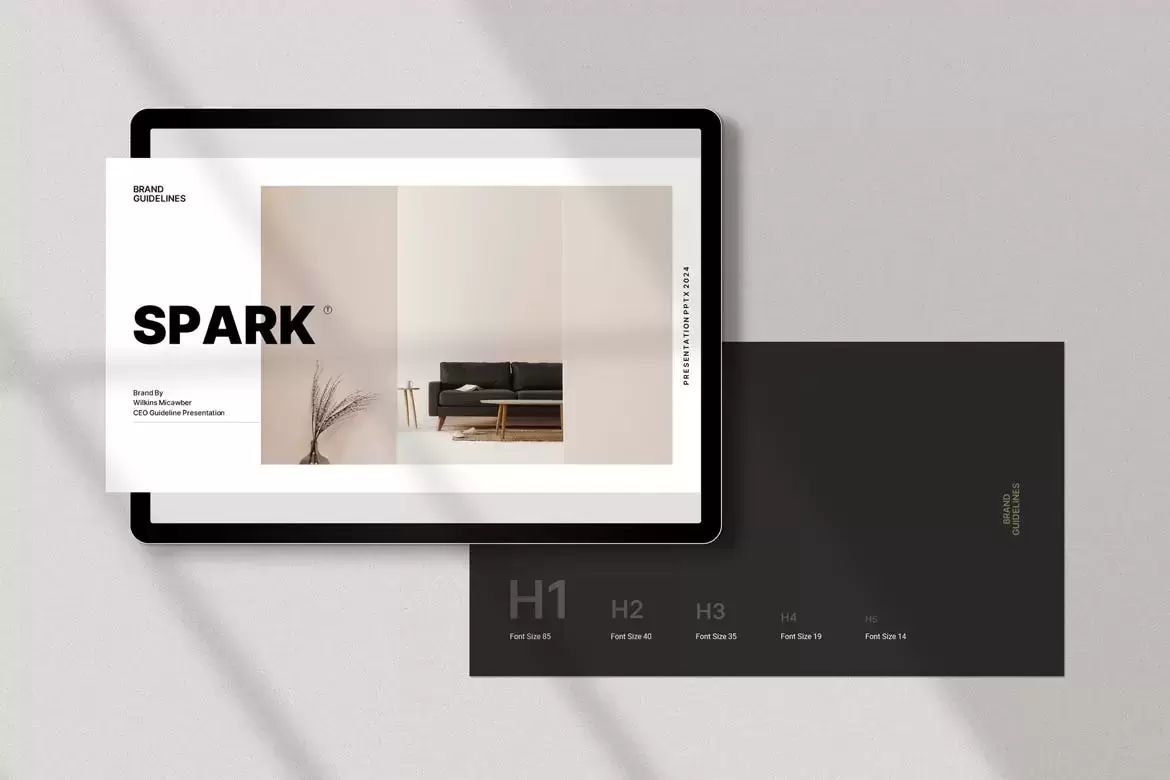 时尚高端专业的高品质品牌手册指南VI设计powerpoint幻灯片演示模板（pptx）插图8