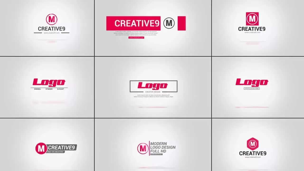10个广告平面动画LOGO标志显示AE模板视频下载