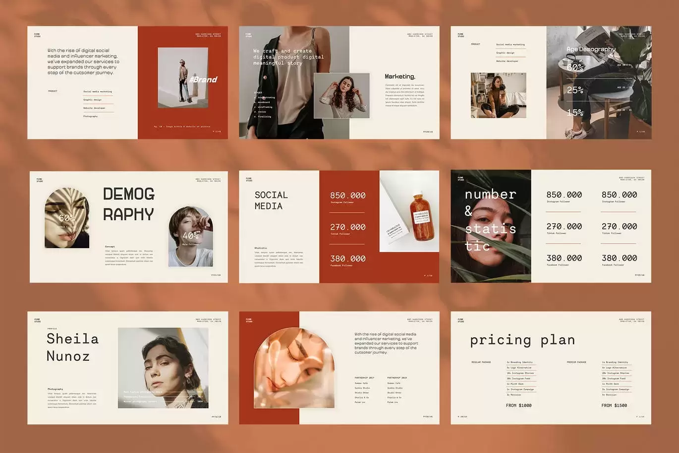 高品质的优雅高端多用途社交媒体powerpoint幻灯片演示模板（pptx）插图7