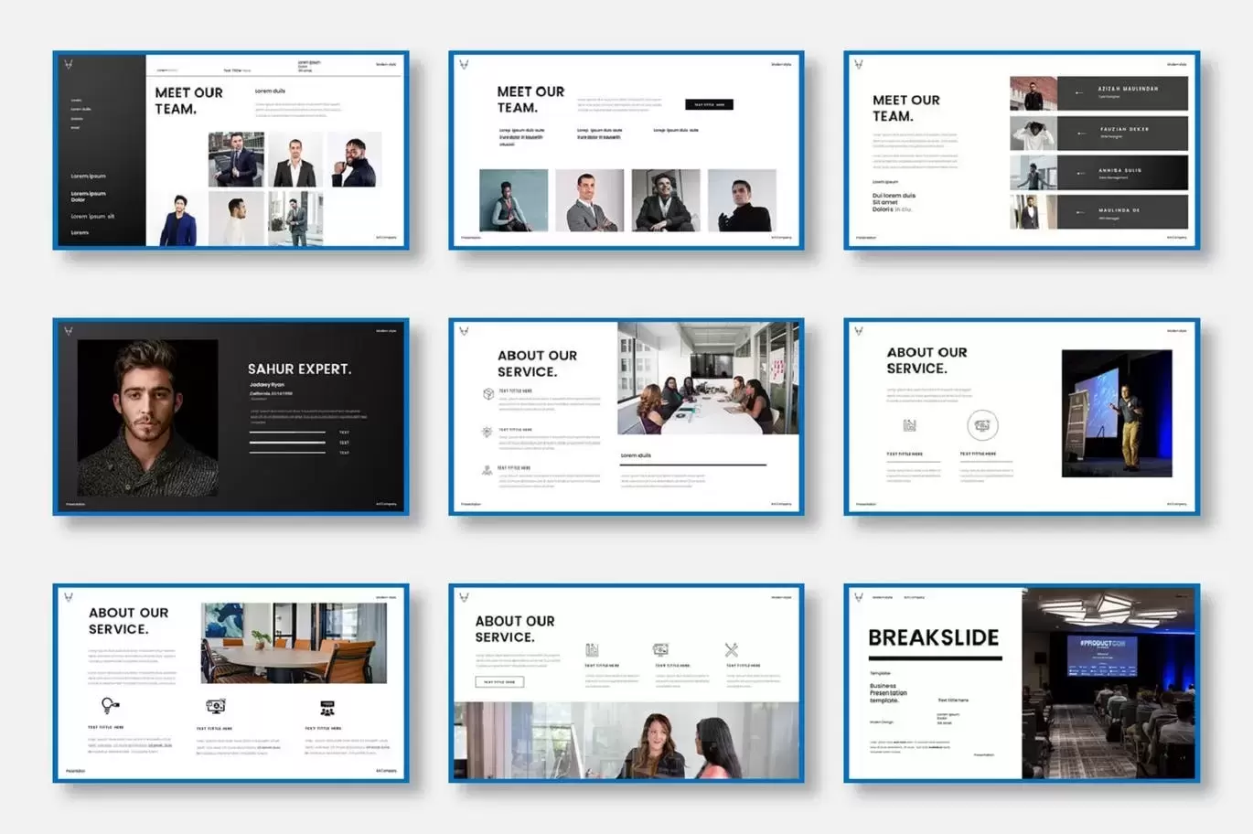 高品质的时尚高端专业的高品质商业商务powerpoint幻灯片演示模板（pptx）插图1