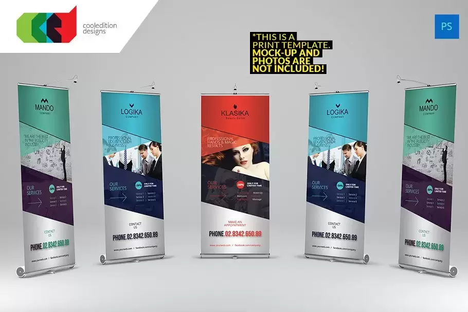 多用途易拉宝海报制作 Multipurpose Roll-Up Banner 1插图2