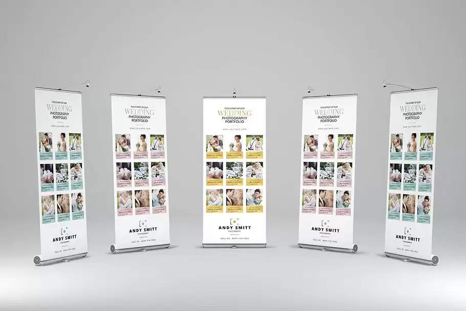 婚礼易拉宝模板 Wedding – Roll-Up Banner 3插图2