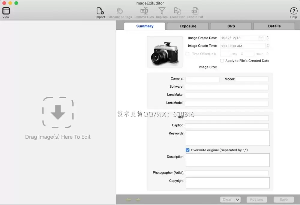 [MAC]ImageExifEditor for Mac(图像Exif编辑工具) v5.3.0免激活版 支持Apple M1/M2 芯片插图3