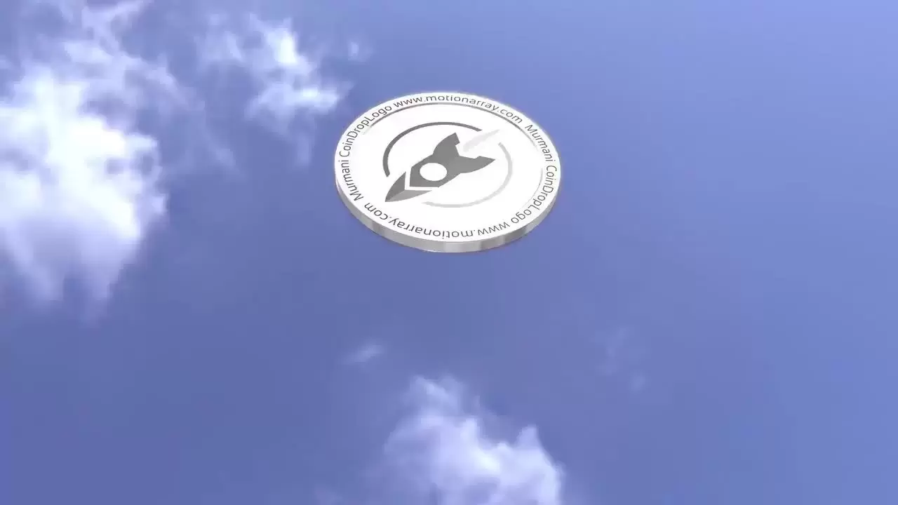 简洁创意的硬币翻转下降展示LOGO标志AE模板视频下载(含音频)