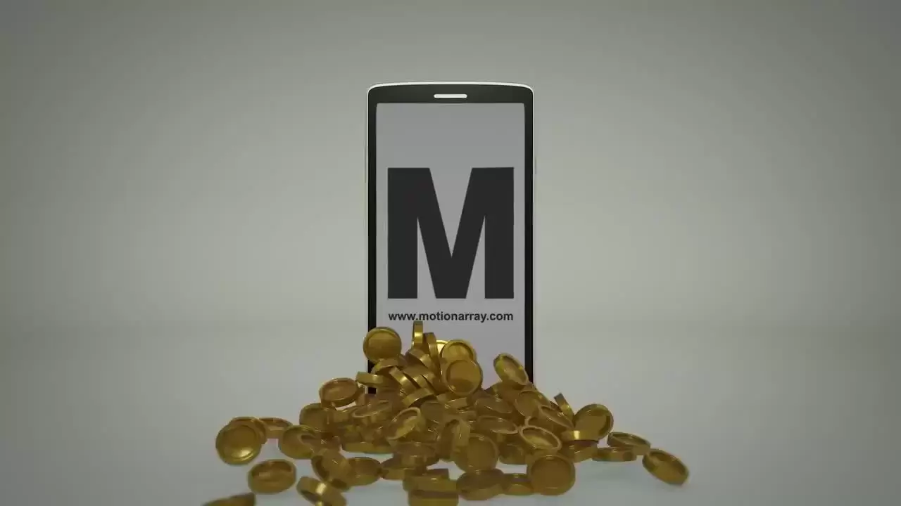 3d手机金币LOGO标志显示AE模板视频下载(含音频)插图