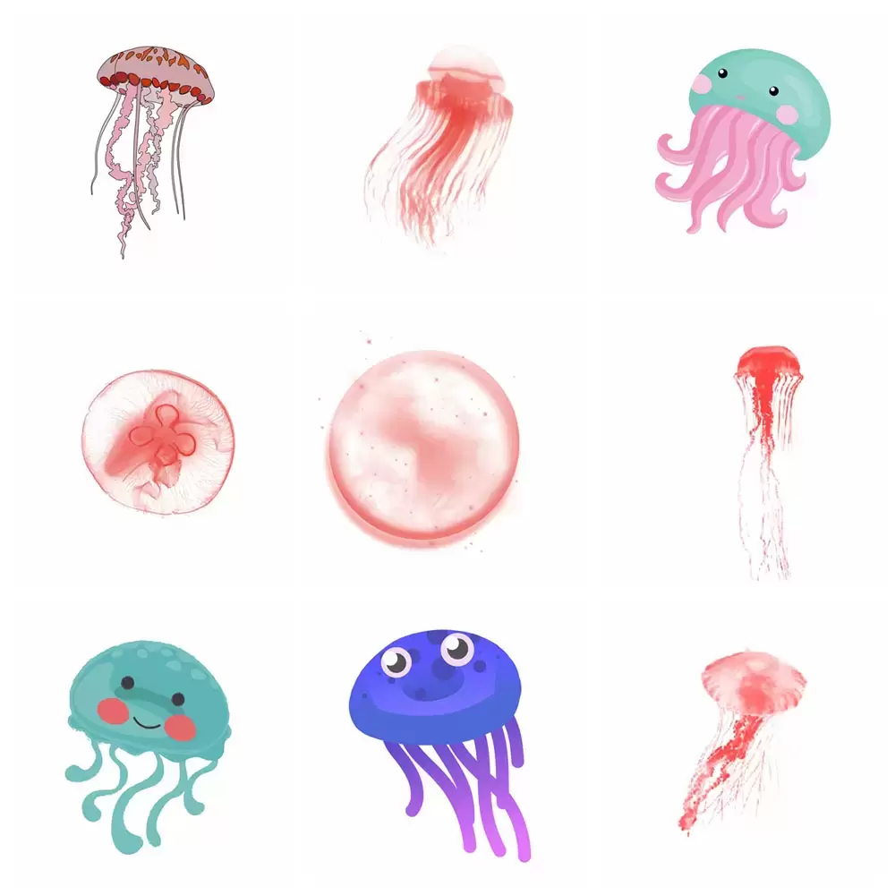 86款可爱水彩水母PNG免抠图素材插图25