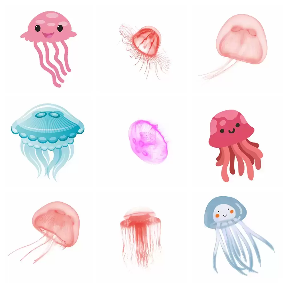 86款可爱水彩水母PNG免抠图素材插图24