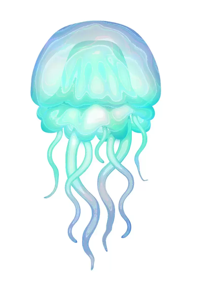 86款可爱水彩水母PNG免抠图素材插图8