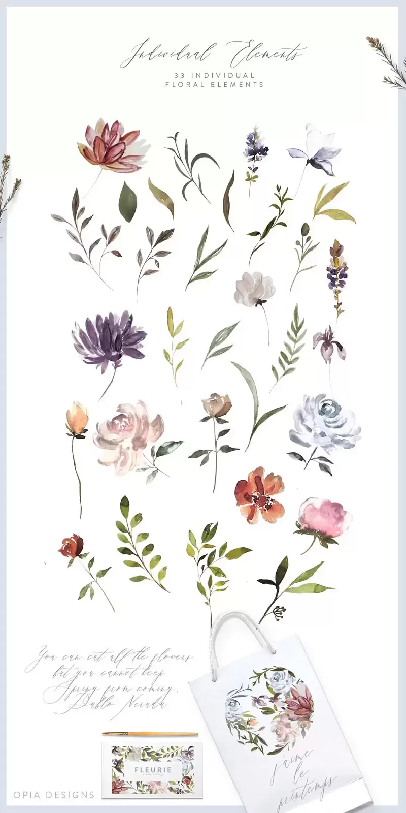 皇家花卉图案花环艺术字母PNG免抠图插图6