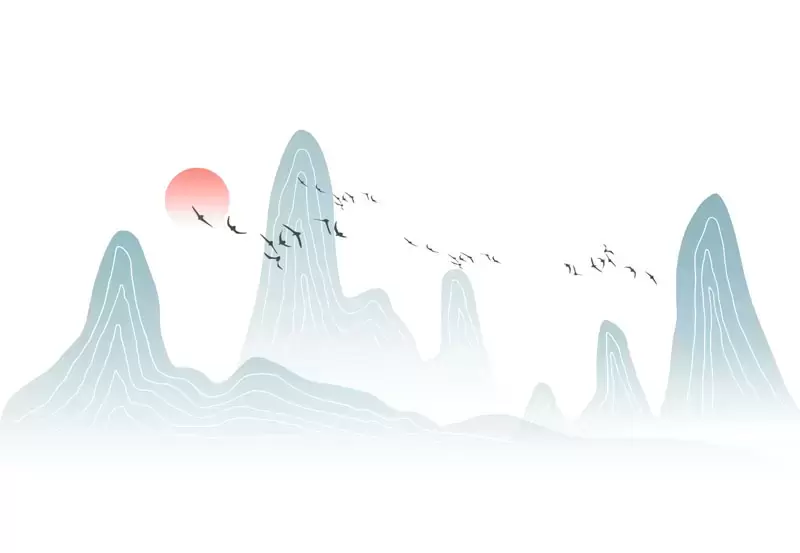 45款中国风小清新山水景色PNG免抠图素材插图2