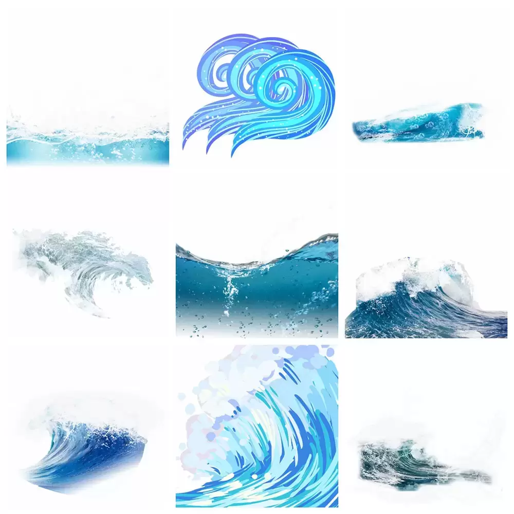 48款卷起的海浪波浪PNG免抠图插图7