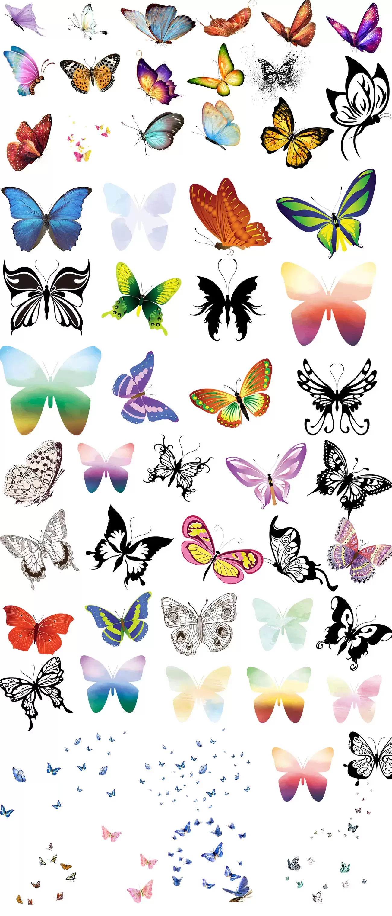 166款漂亮的彩色蝴蝶PNG免抠图插图2