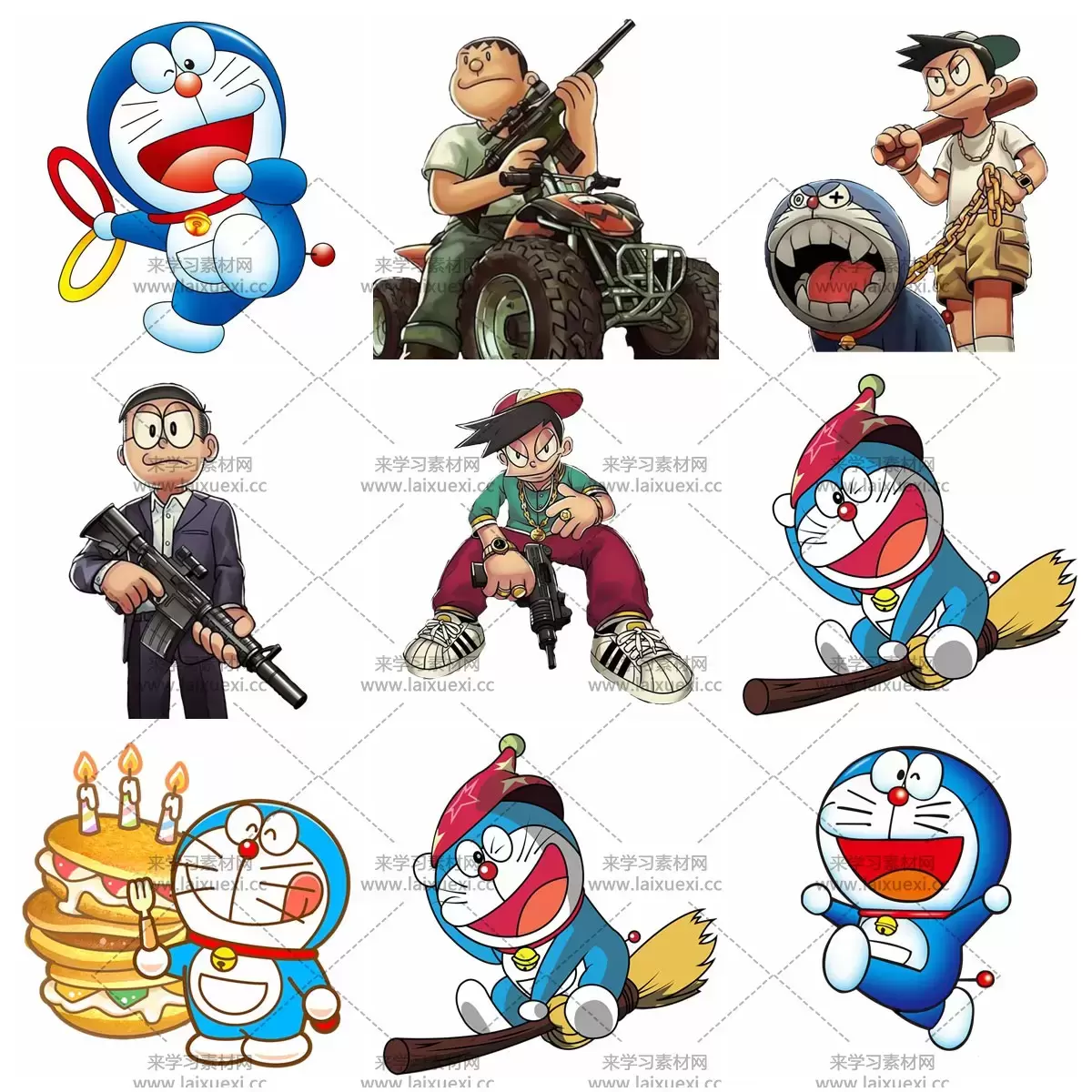 100款哆啦A梦(机器猫)日本动漫角色PNG免抠图插图2