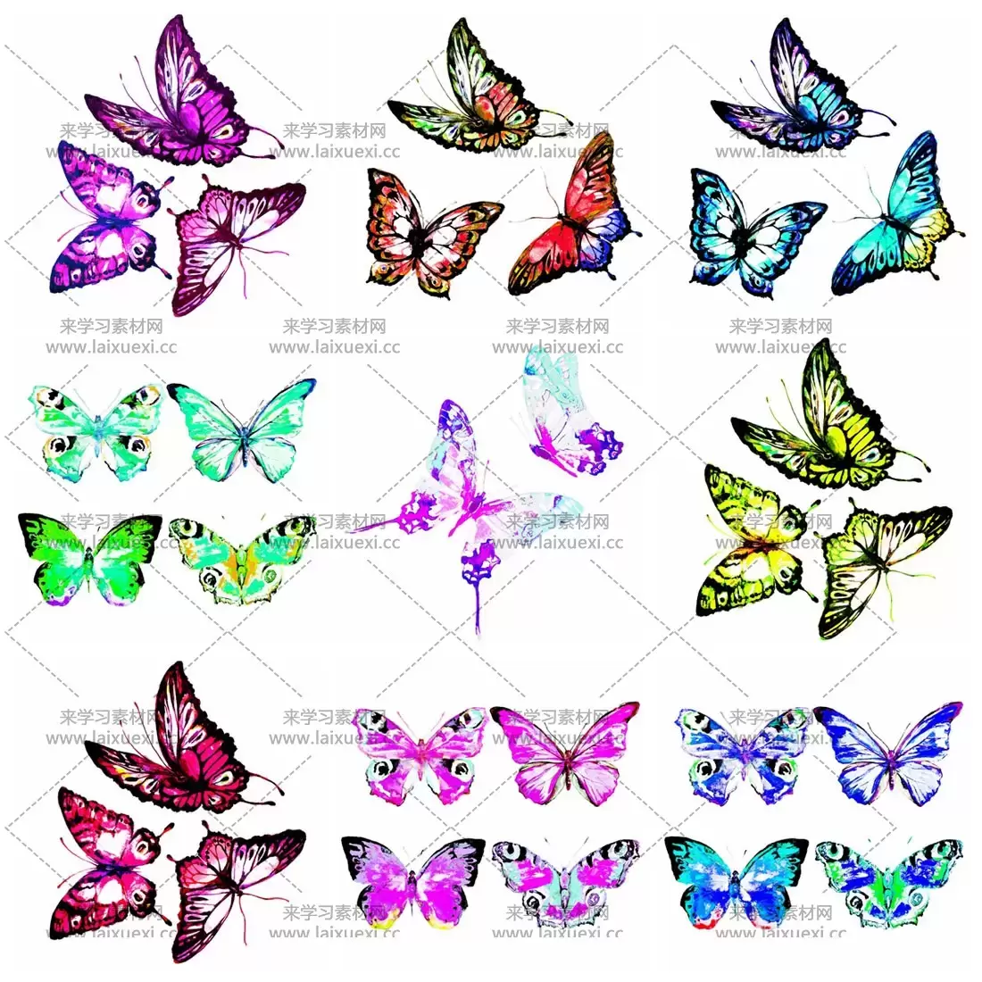 21款漂亮飞舞的彩色蝴蝶PNG免抠图插图5