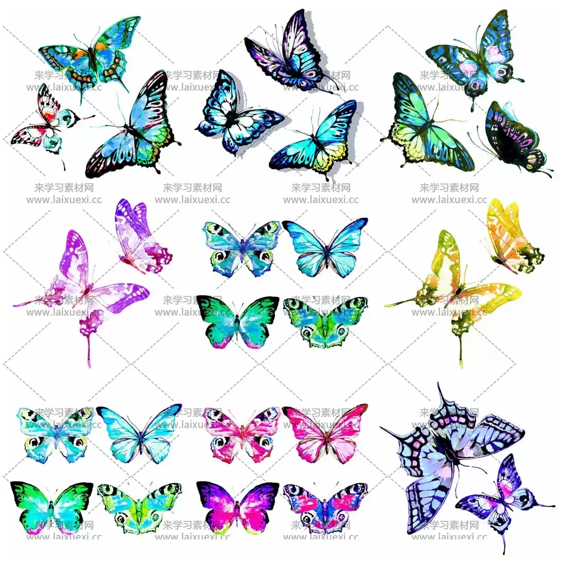 21款漂亮飞舞的彩色蝴蝶PNG免抠图插图4