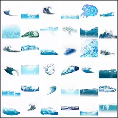 48款卷起的海浪波浪PNG免抠图插图