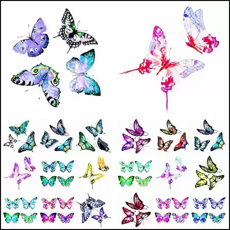 21款漂亮飞舞的彩色蝴蝶PNG免抠图插图