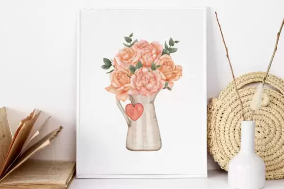 玫瑰框架、花束、边框和花圈（爱情剪贴画）PNG免抠图插图11